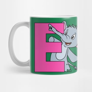 Letter E with Elephant Mug